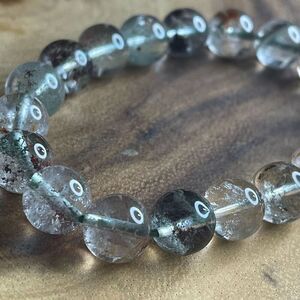Garden Quartz beaded stretch bracelet 7” crystal healing beads 10mm scenic high